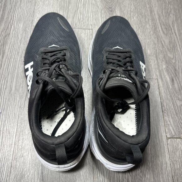 Hoka One One Mens Bondi 8 1123202 BWHT Black Running Shoes Sneakers Size 11.5 D main image 10